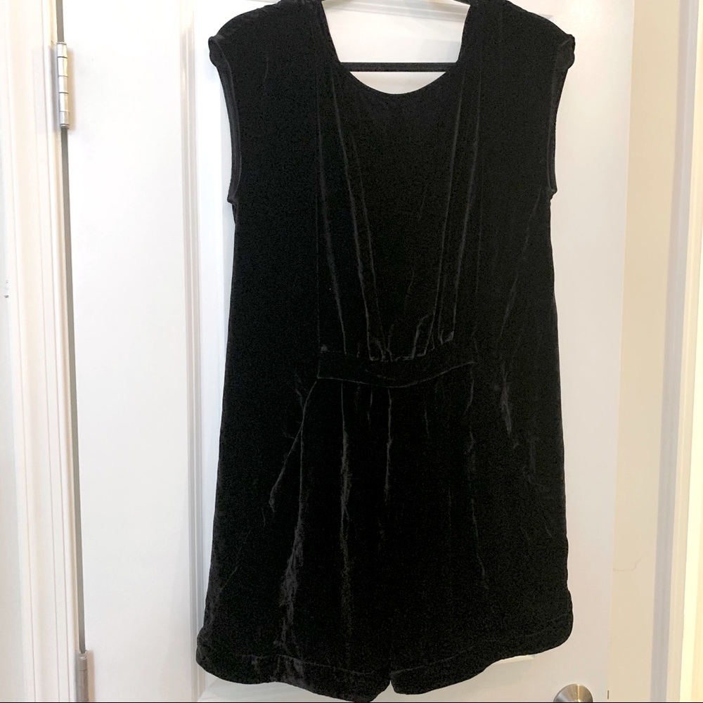 BCBGMaxAzria cowl back velvet jumpsuit romper